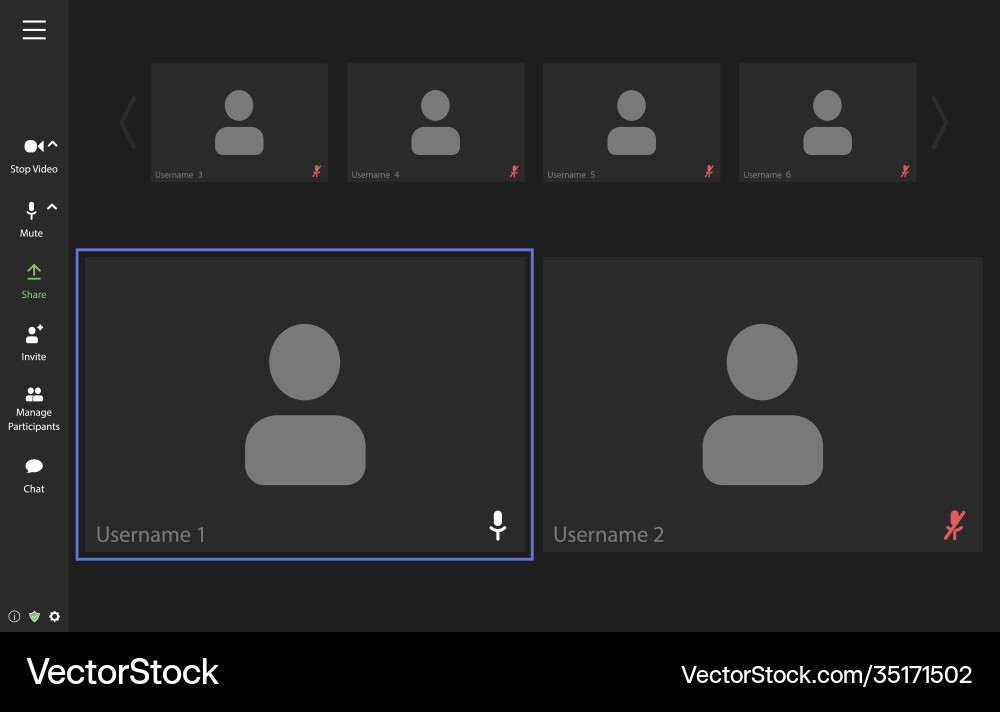 Video conference user interface video conference Vector Image
