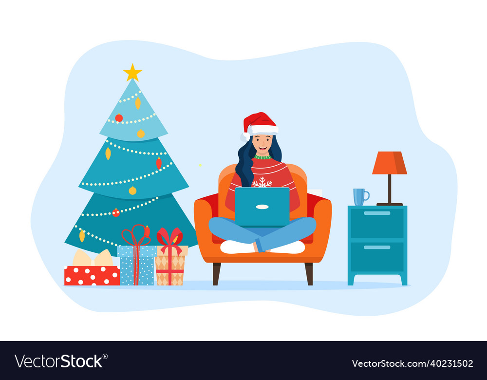 Woman sitting on the floor Royalty Free Vector Image