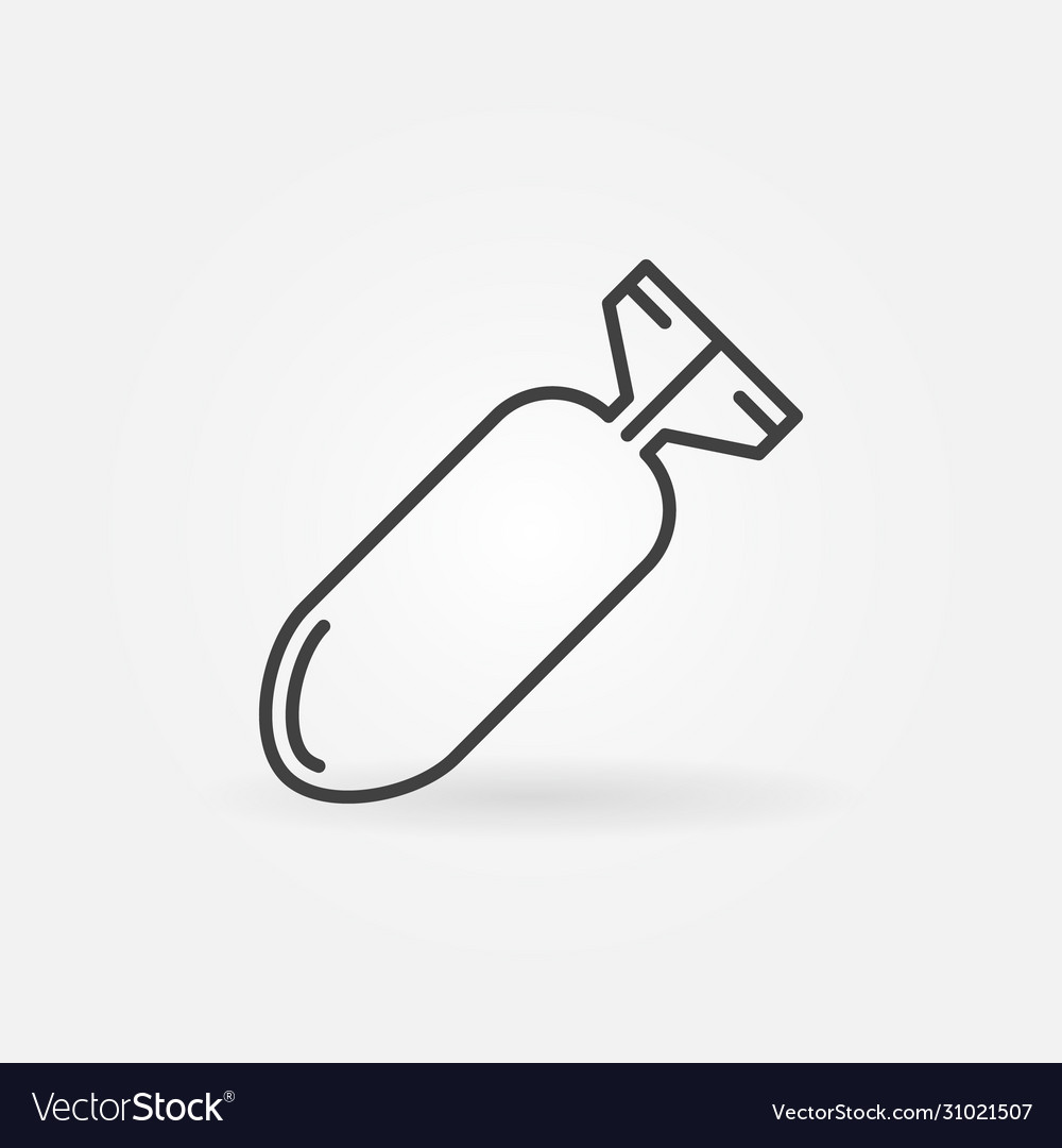 Cluster bomb or aerial concept linear Royalty Free Vector