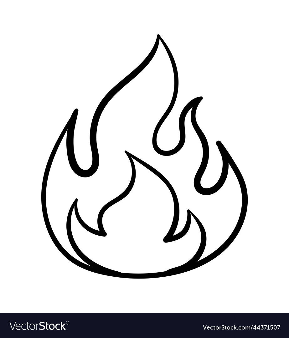 Hand painted fire Royalty Free Vector Image - VectorStock