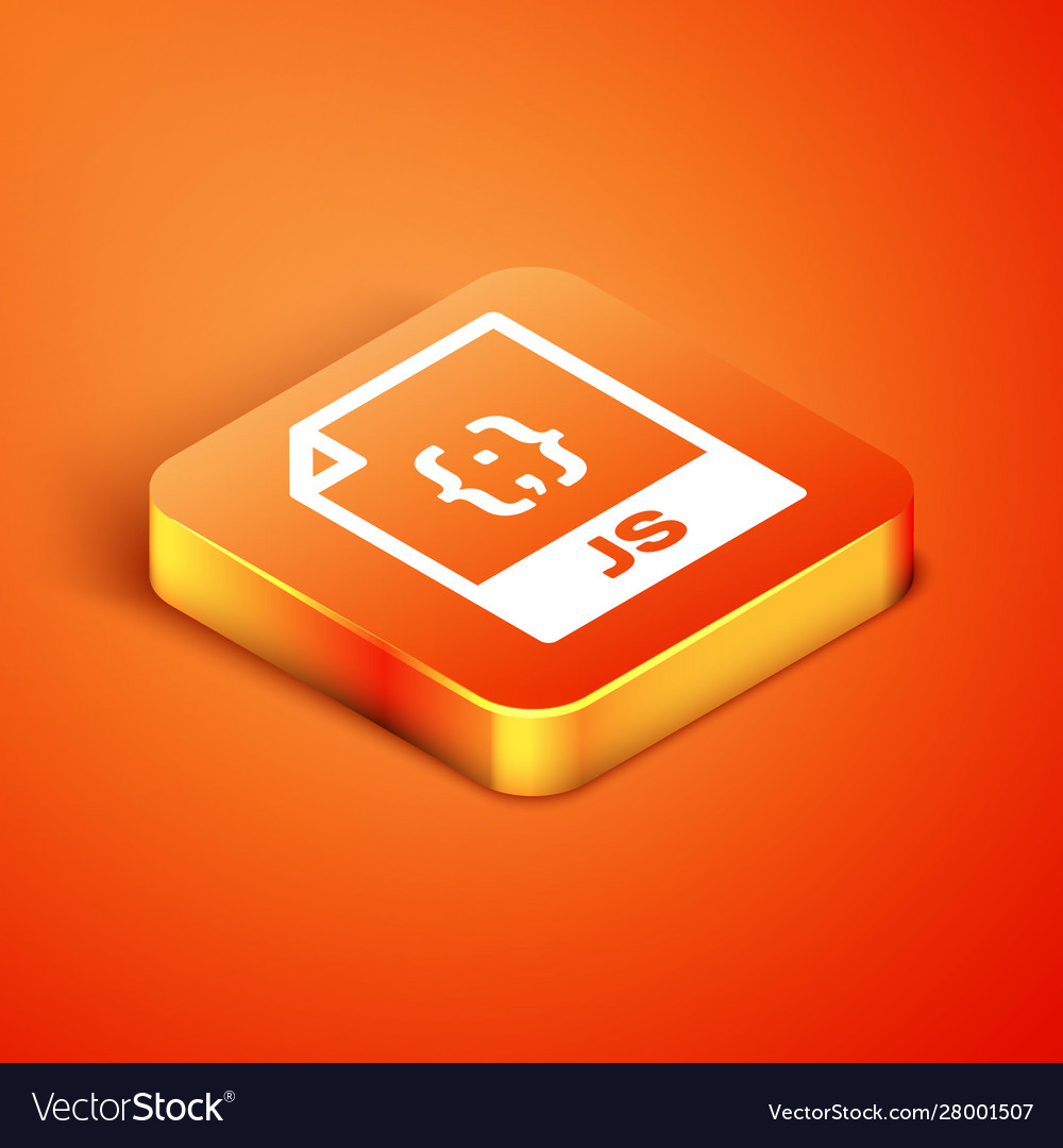 Isometric js file document download js button Vector Image
