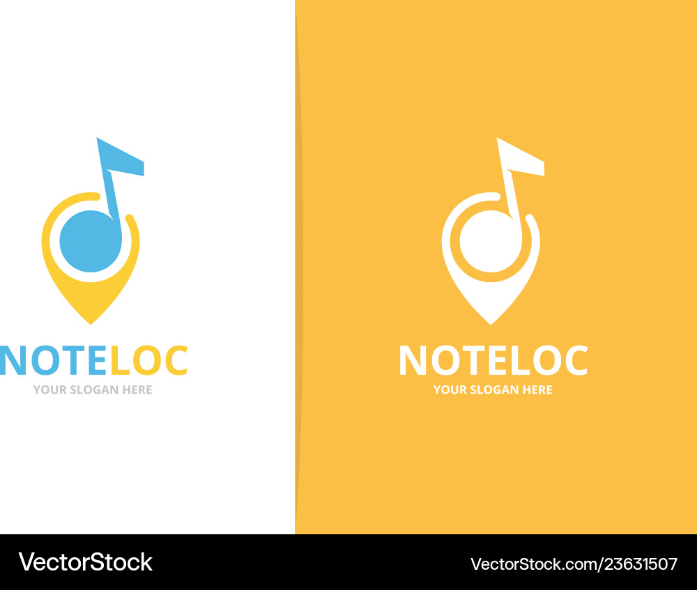 Note and map pointer logo combination Royalty Free Vector