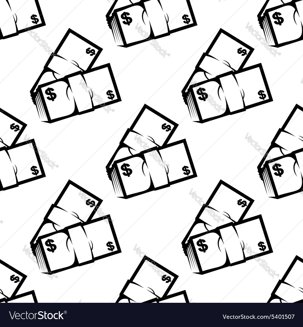 Stacks of dollars seamless pattern Royalty Free Vector Image