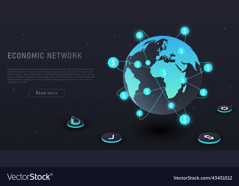 Economic network concept Royalty Free Vector Image