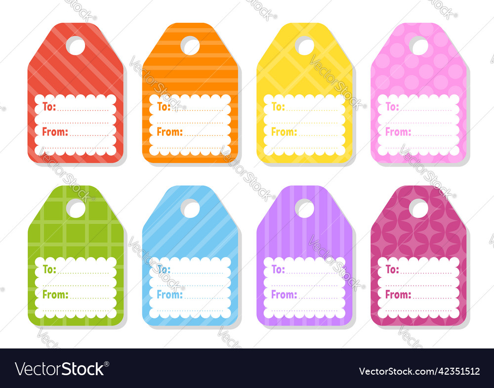 Gift tags bright stickers rectangular label Vector Image