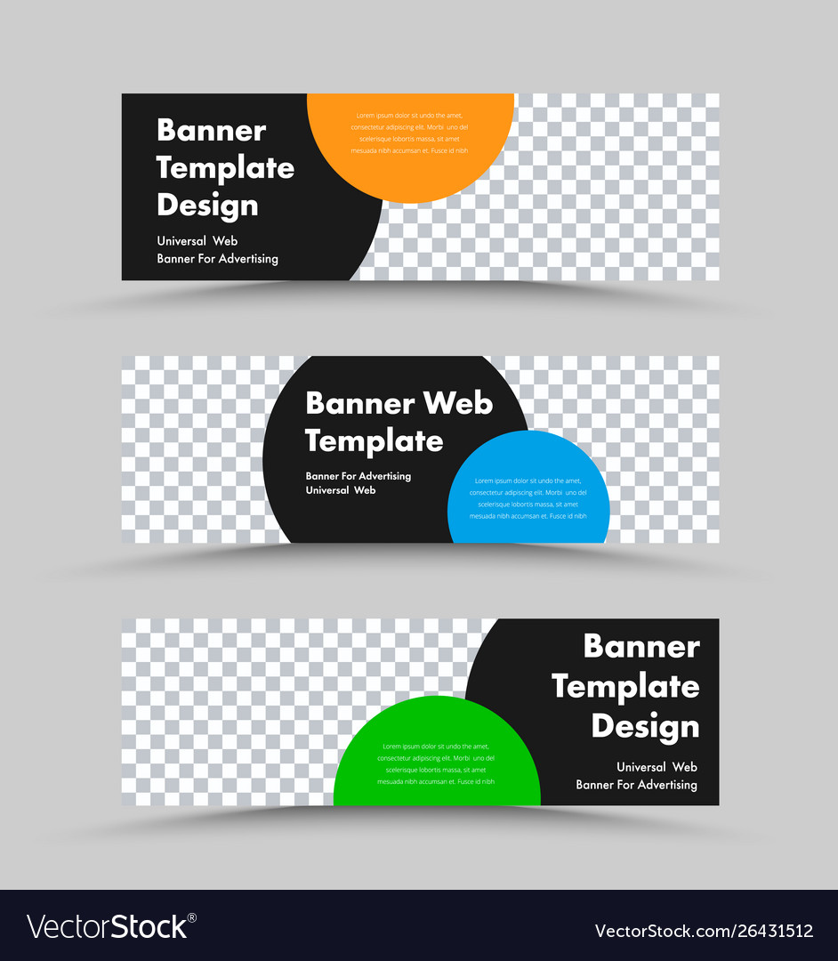 Horizontal Web Banner Templates With Place For Vector Image