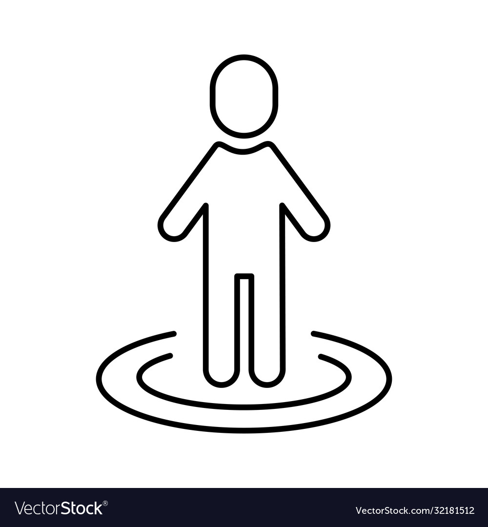 Human figure with lines around distance social Vector Image