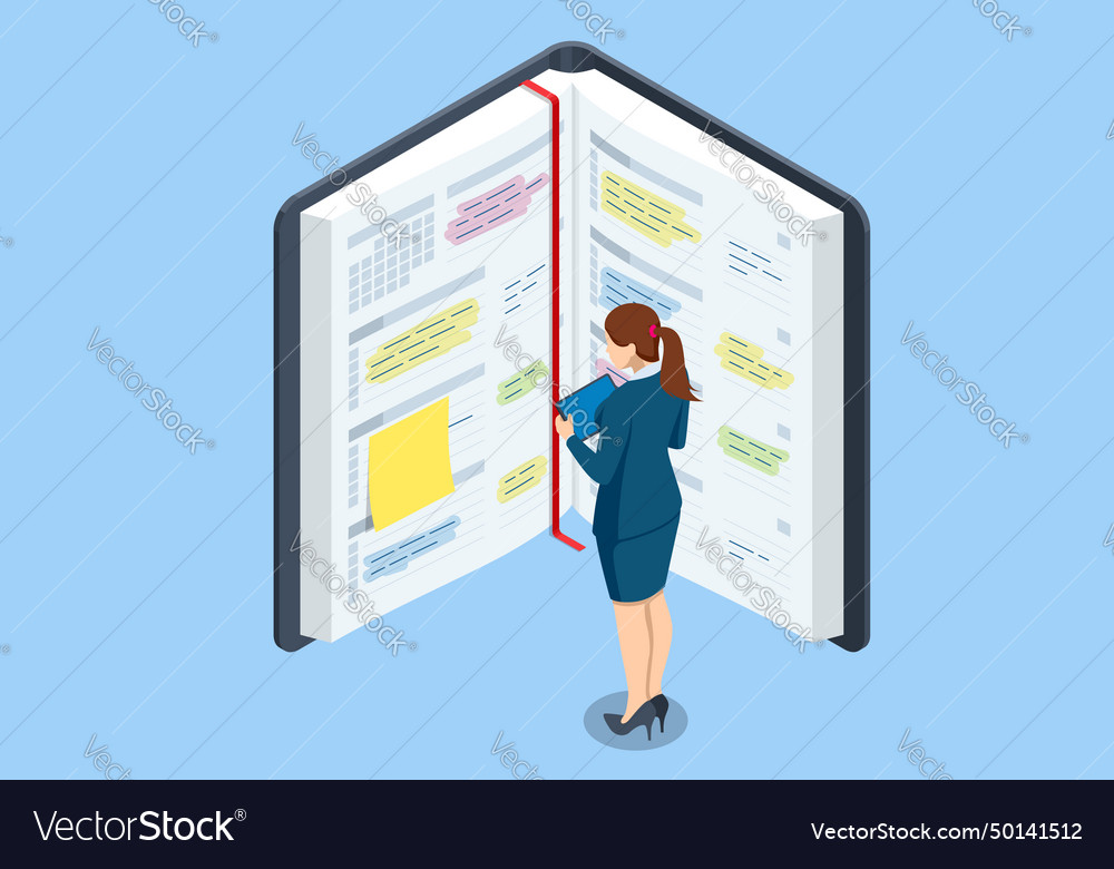 Isometric business project management system Vector Image