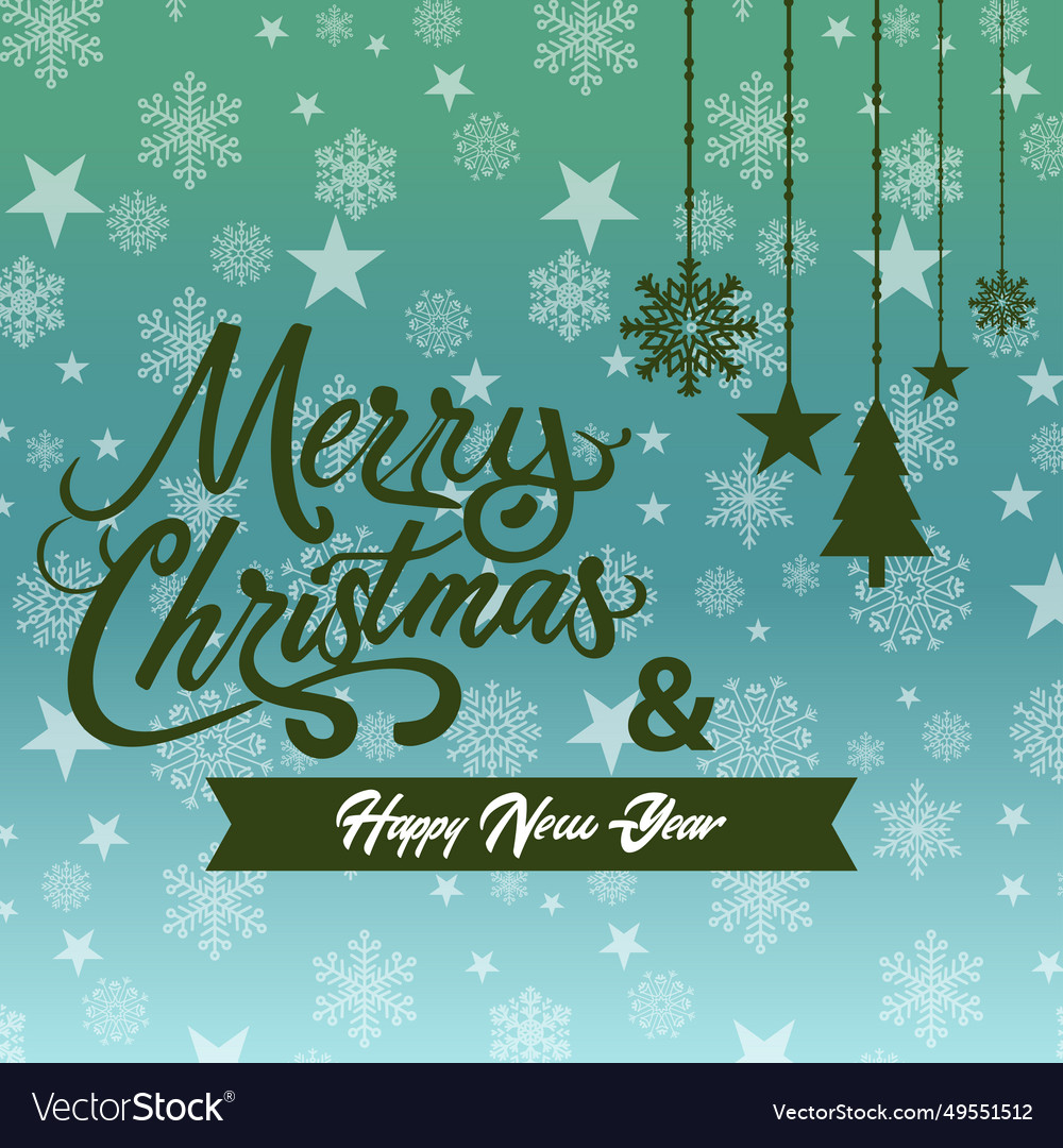 Merry christmas and happy new year template Vector Image