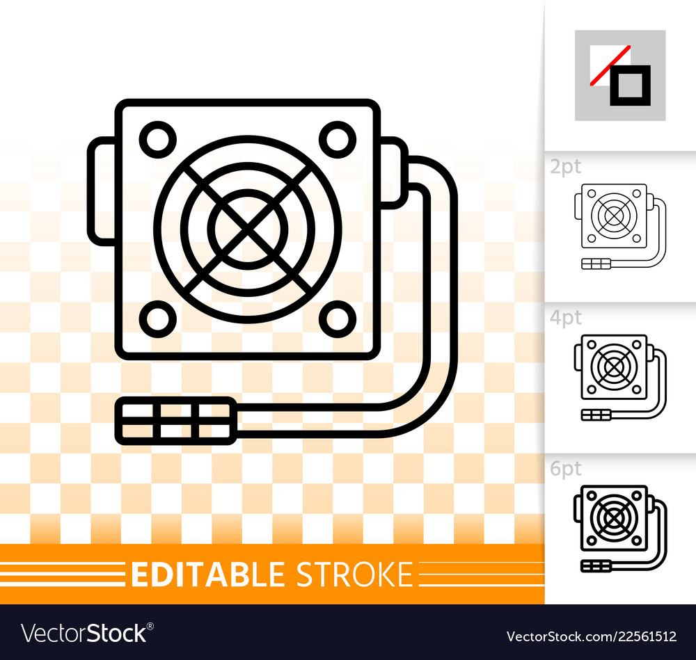 Power supply simple black line icon Royalty Free Vector