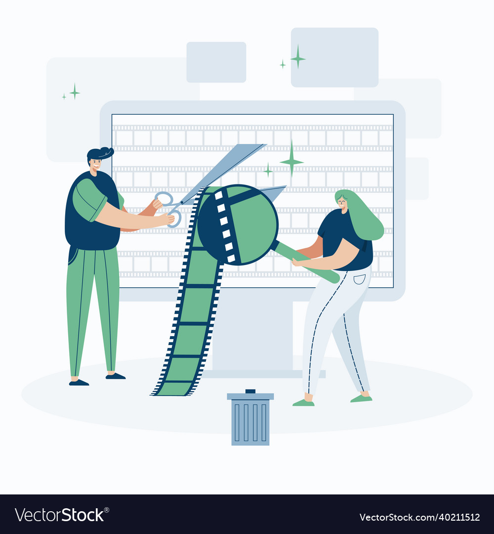 Video editor working with clips web Royalty Free Vector