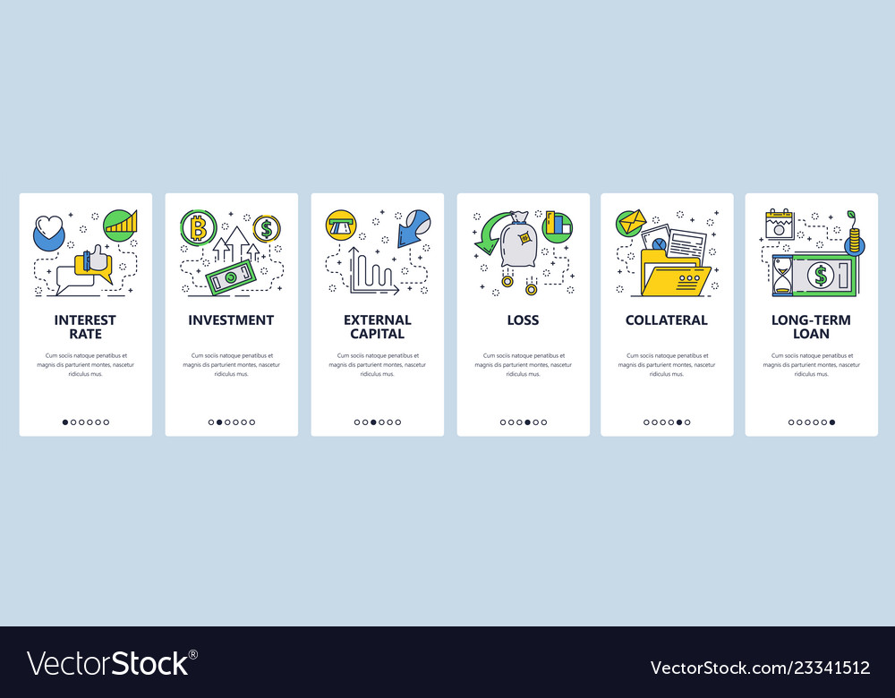 Web Site Onboarding Screens Finance Banking Vector Image