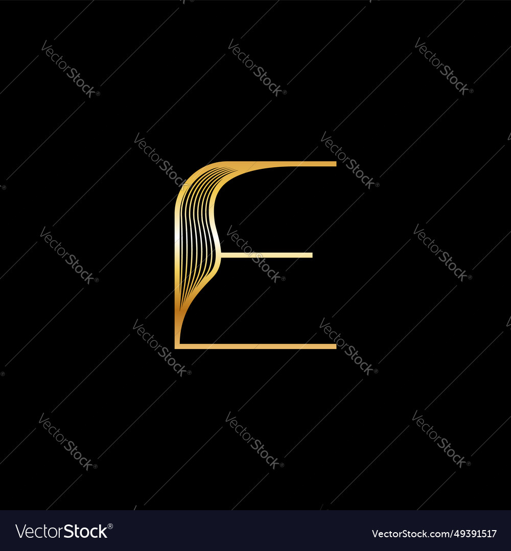 Beautiful Elegant Golden Alphabet Striped Font Vector Image