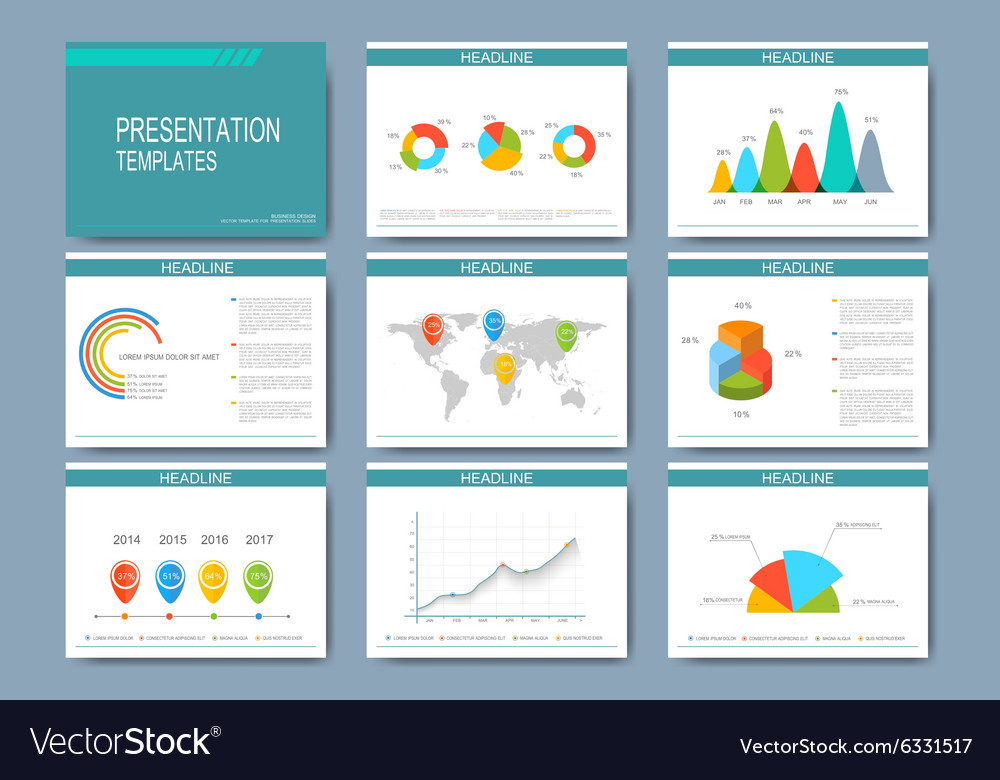 Big set of templates for presentation Royalty Free Vector