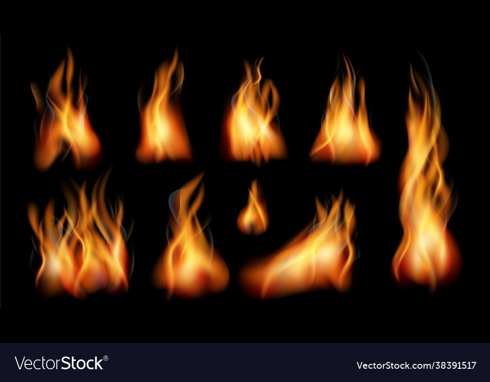 Free Vector, Fire flame burn flare torch hell fiery icons set isolated  vector illustration