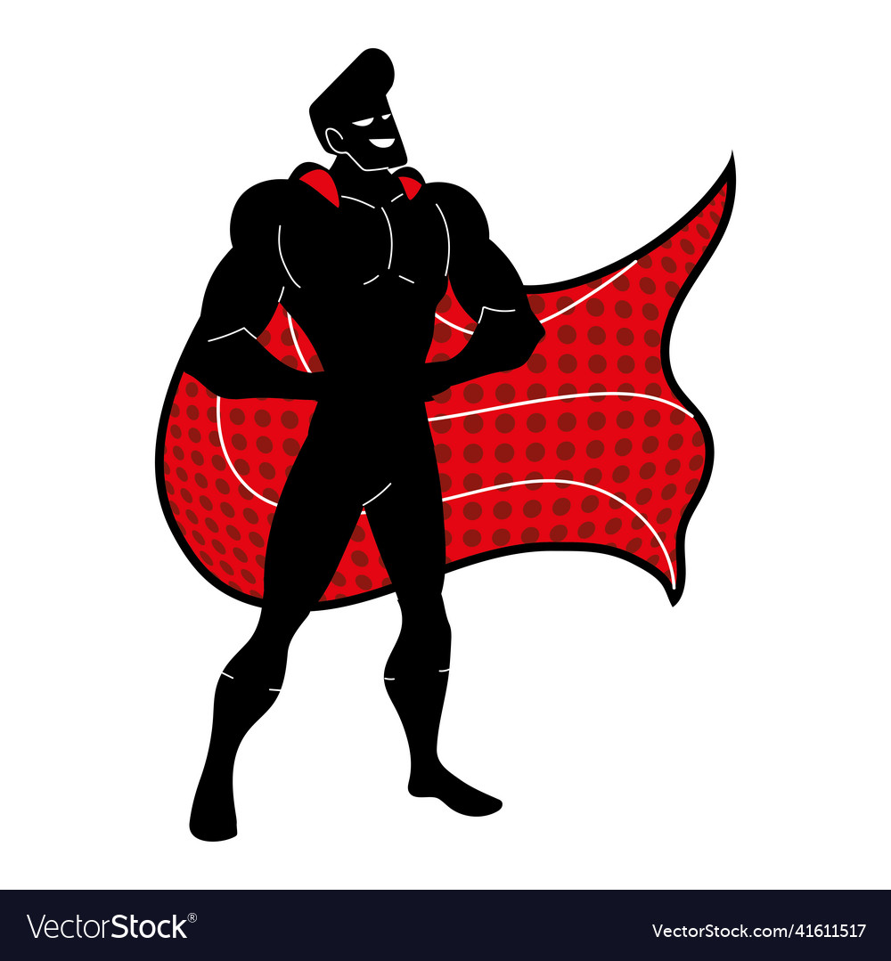 Superhero with cape Royalty Free Vector Image - VectorStock