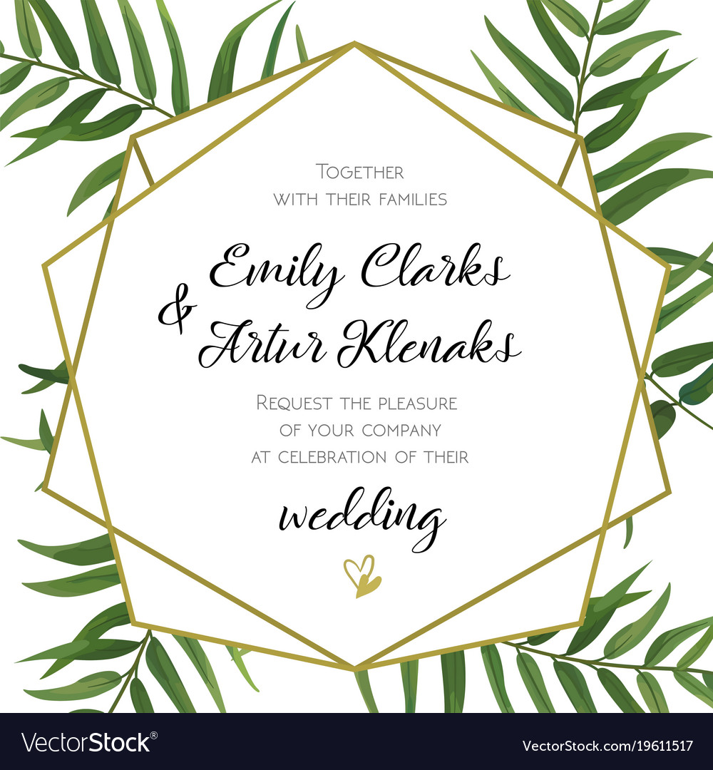 wedding invitation floral invite card design vector image