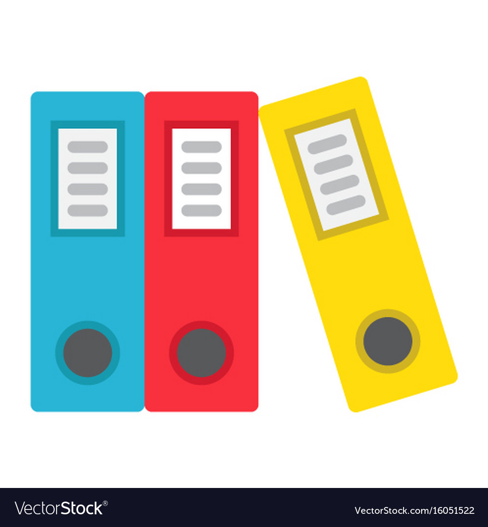 Binders flat icon business and folder Royalty Free Vector