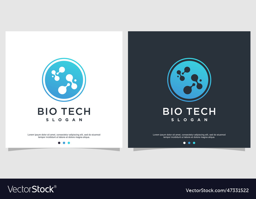 Bio tech logo with circle style premium Royalty Free Vector