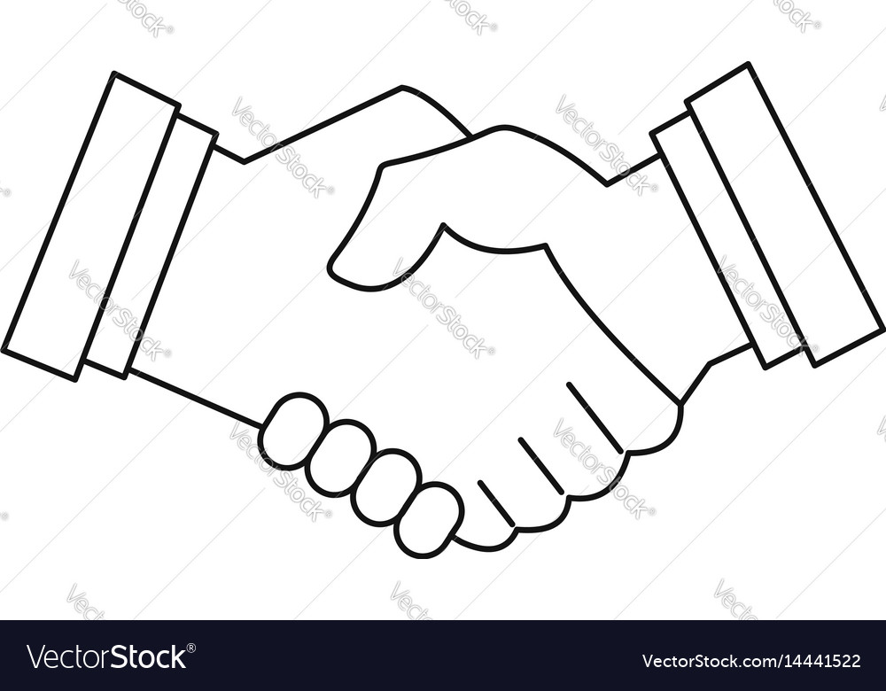 Handshake Icon - Download in Colored Outline Style