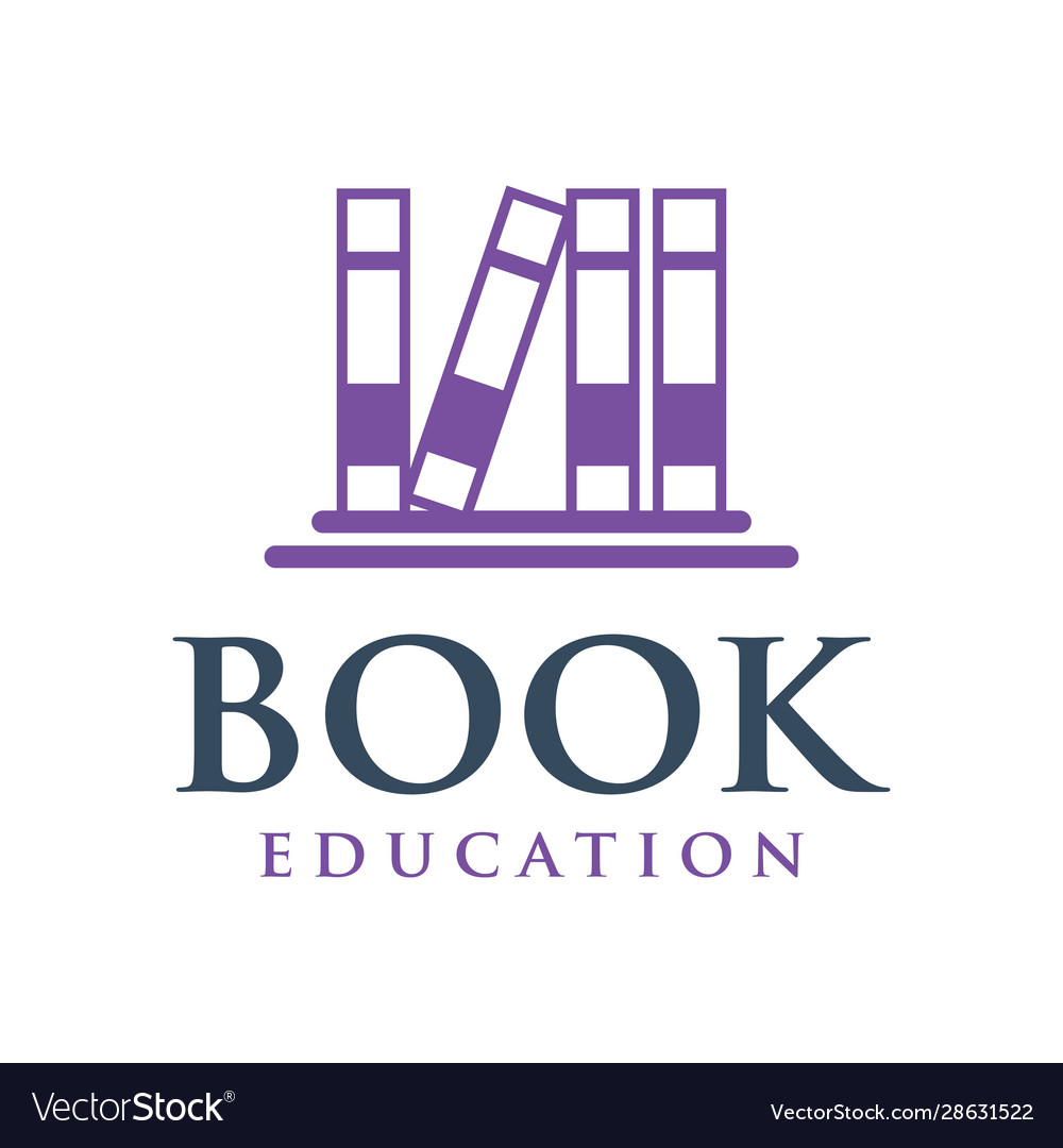 Educational book logo design Royalty Free Vector Image