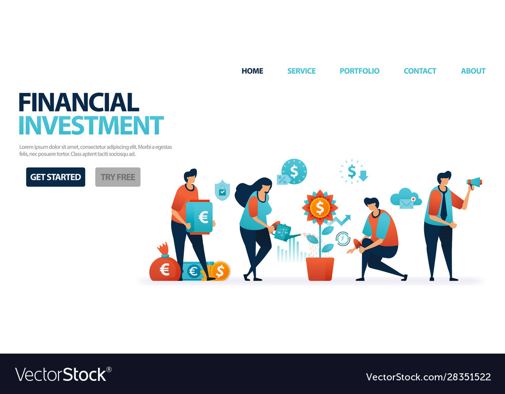 Financial Investment With Bank Deposits And Vector Image
