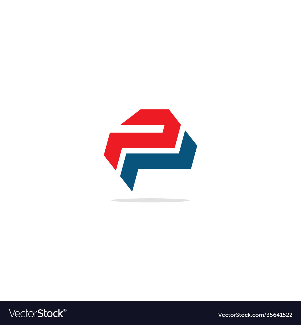 P initial colored logo Royalty Free Vector Image