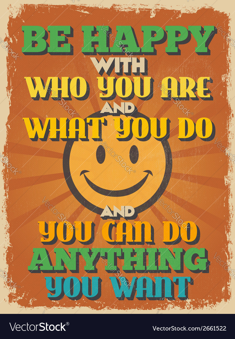 Retro Vintage Motivational Quote Poster Royalty Free Vector