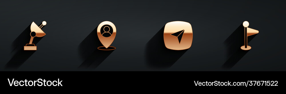 Set radar location with person infographic Vector Image