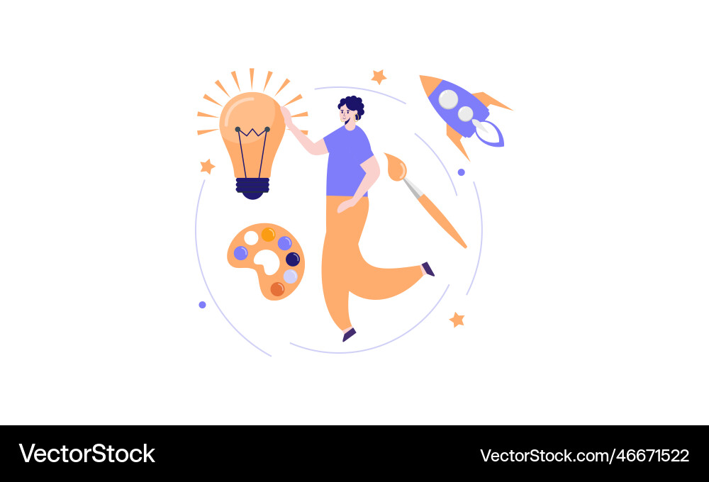 Solution in business solving to look idea concept Vector Image