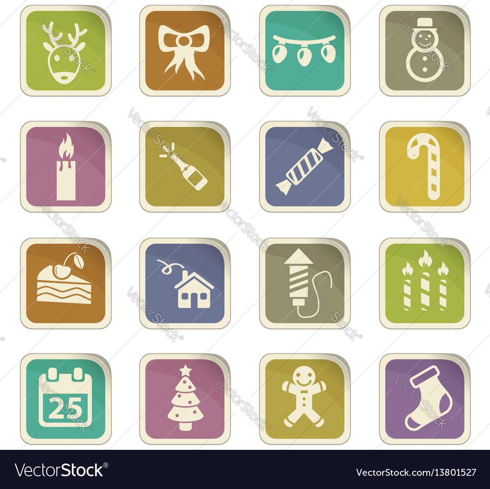 Christmas icon set Royalty Free Vector Image - VectorStock