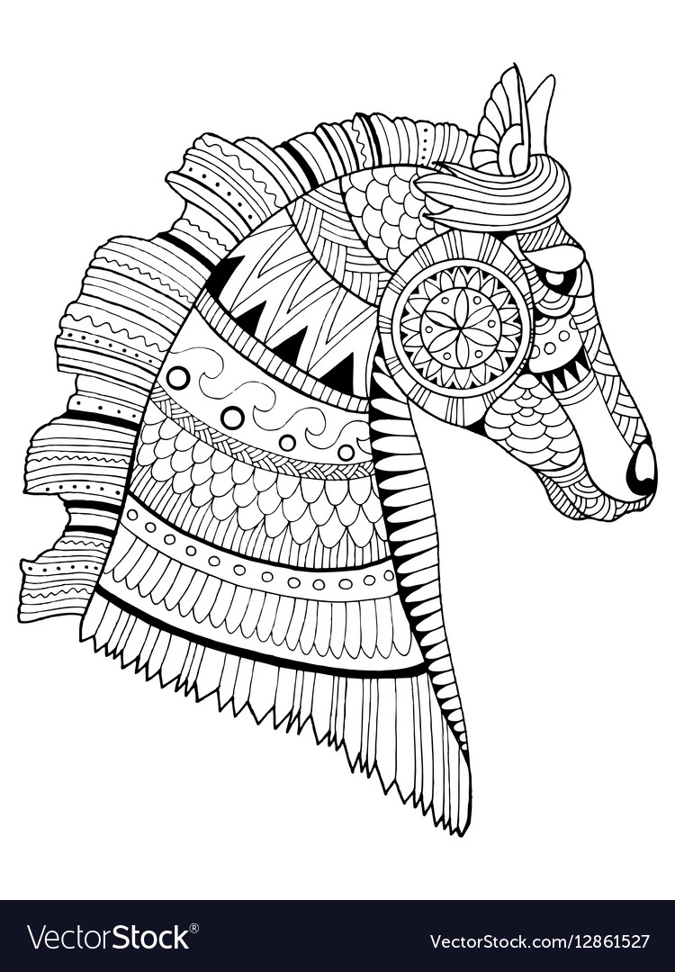 Download Horse Coloring Book Royalty Free Vector Image Vectorstock