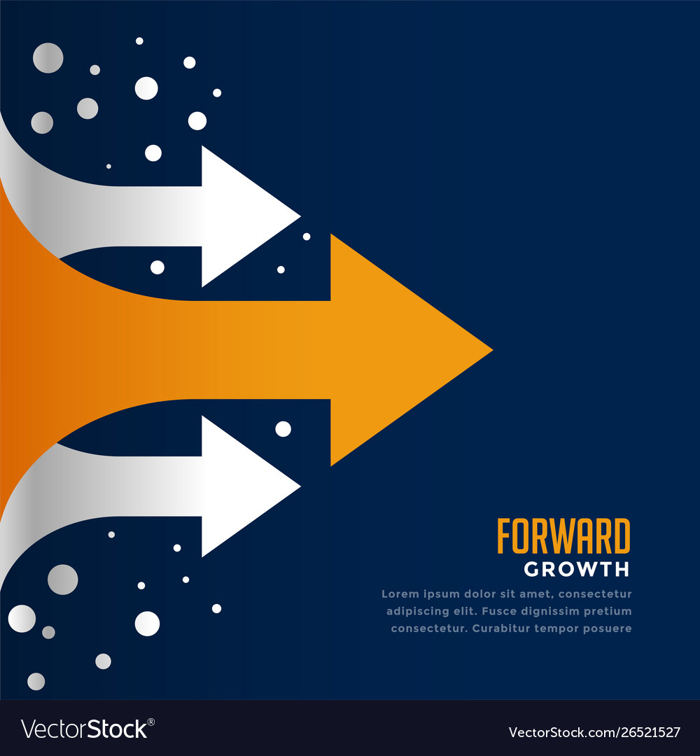 Moving forward and leading arrow concept template