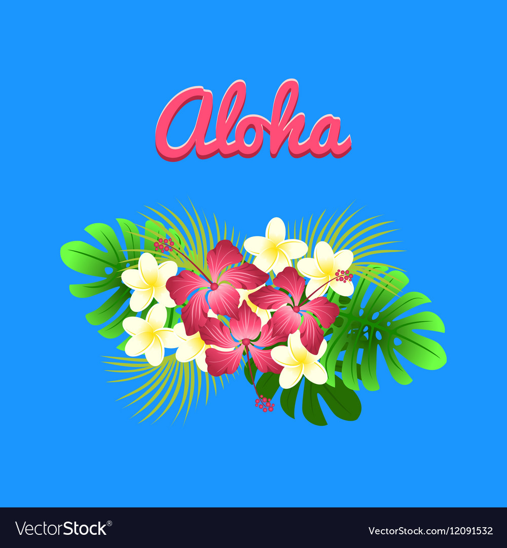 Aloha Hibiscus Flower As A Symbol Hawaii Vector Image