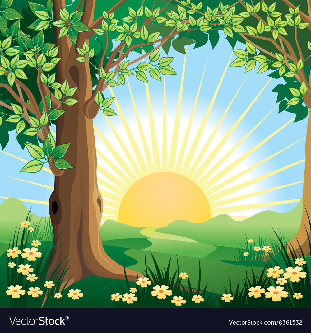 Forest landscape Royalty Free Vector Image - VectorStock