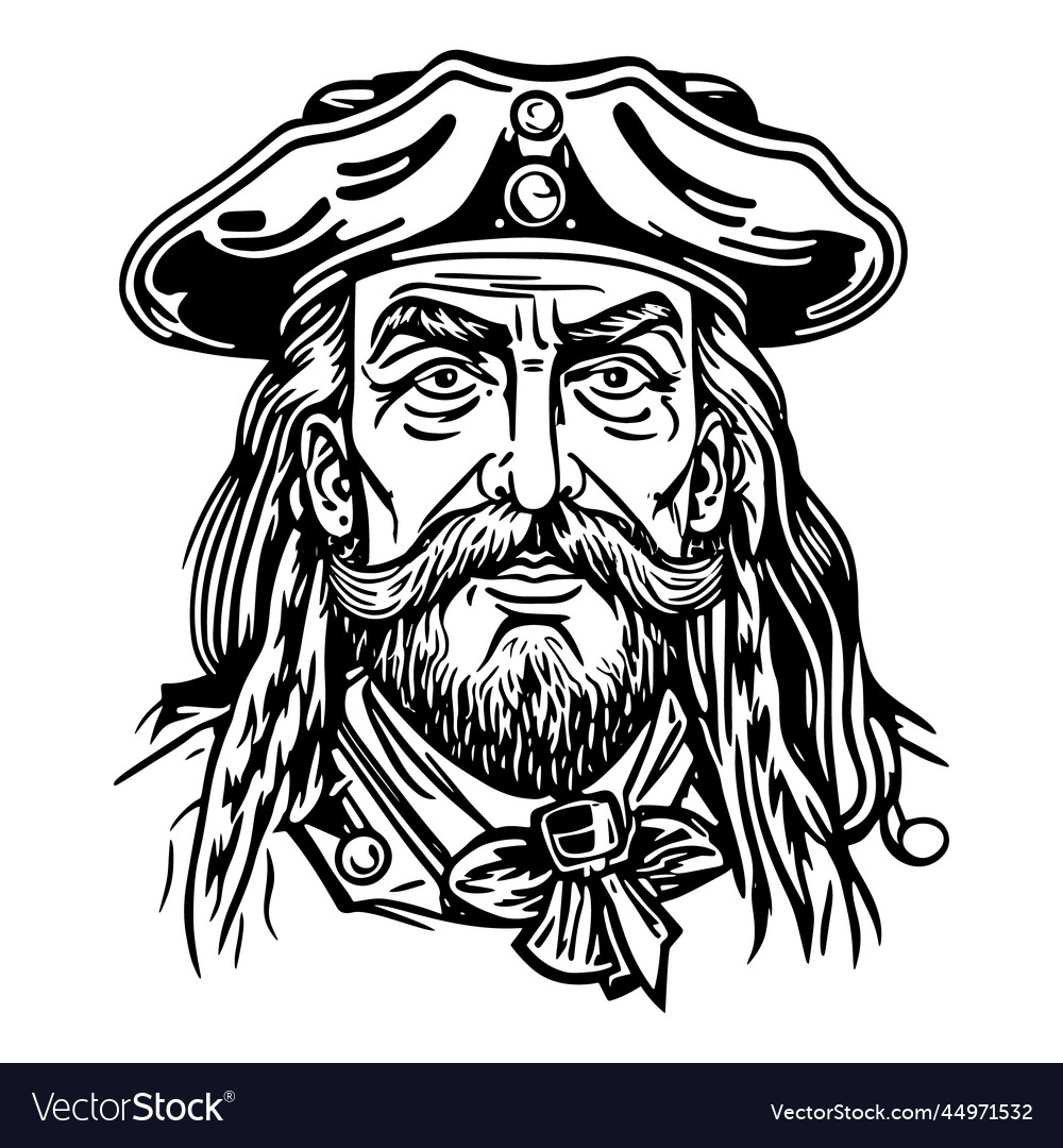 Portrait of a pirate isolated Royalty Free Vector Image