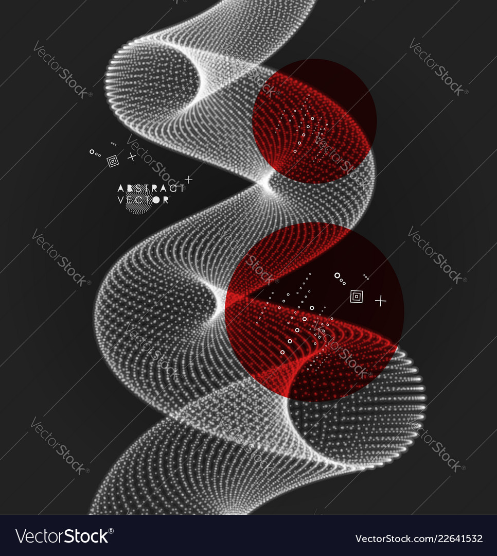 Spiral connection structure abstract grid design Vector Image