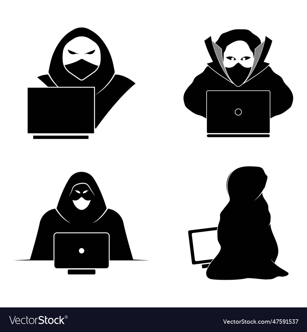 Anonymous hacker character design Royalty Free Vector Image