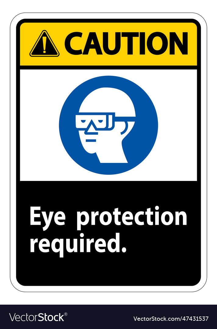 Caution sign eye protection required symbol Vector Image