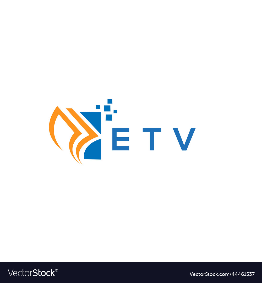 Etv credit repair accounting logo design on white Vector Image