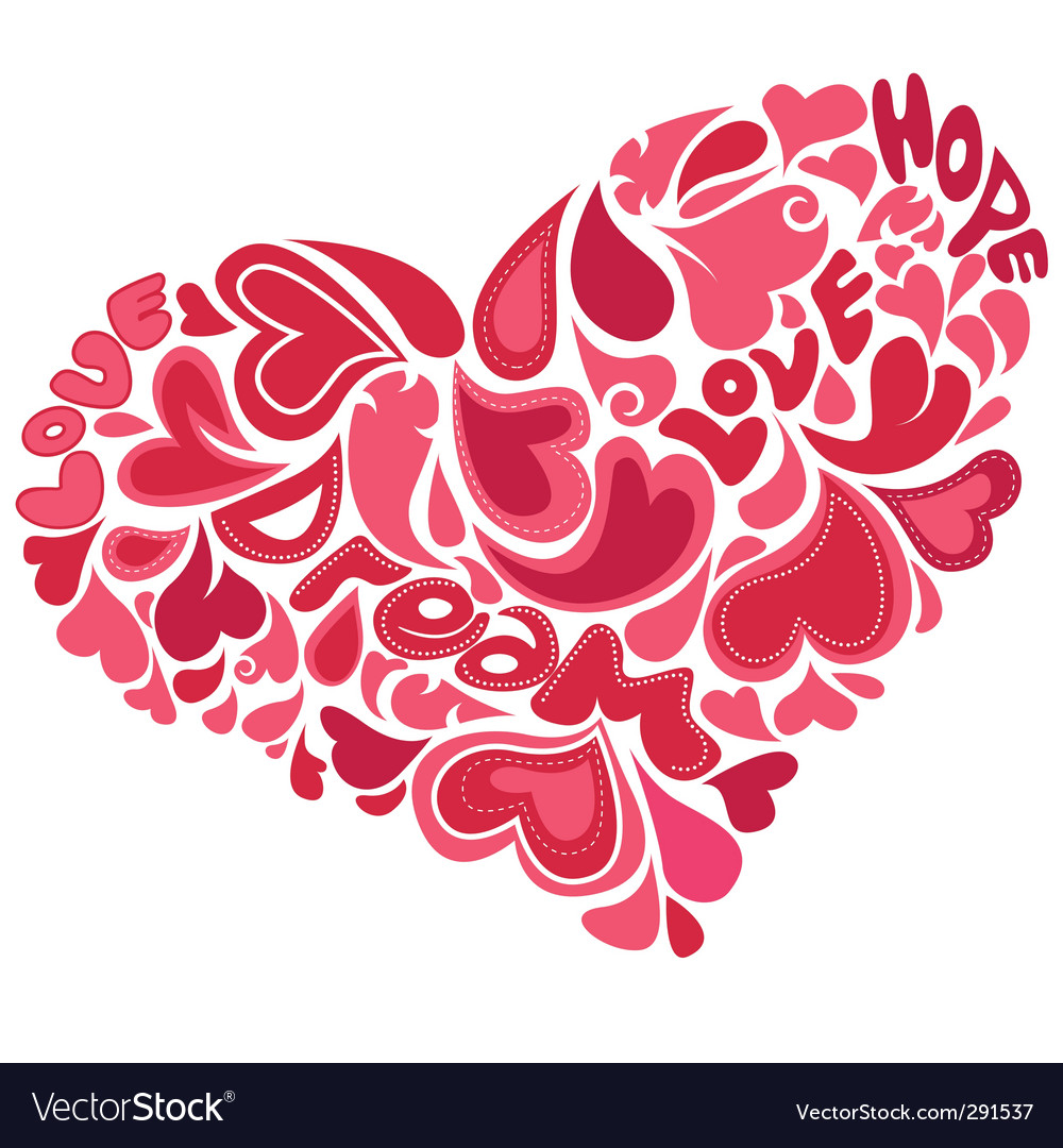 Floral heart Royalty Free Vector Image - VectorStock