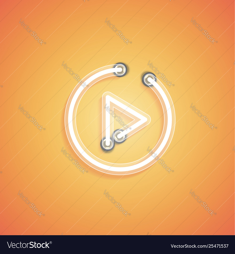 Glowing realistic neon icon for web Royalty Free Vector