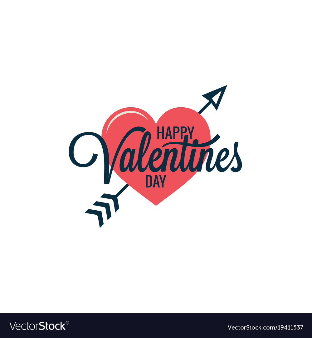 Happy Valentines Day Lettering Logo. on Red Background. Stock Vector -  Illustration of greetings, poster: 117136269