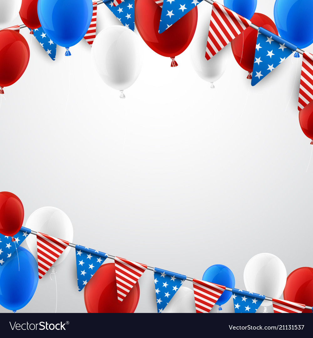 White american background with balloons Royalty Free Vector