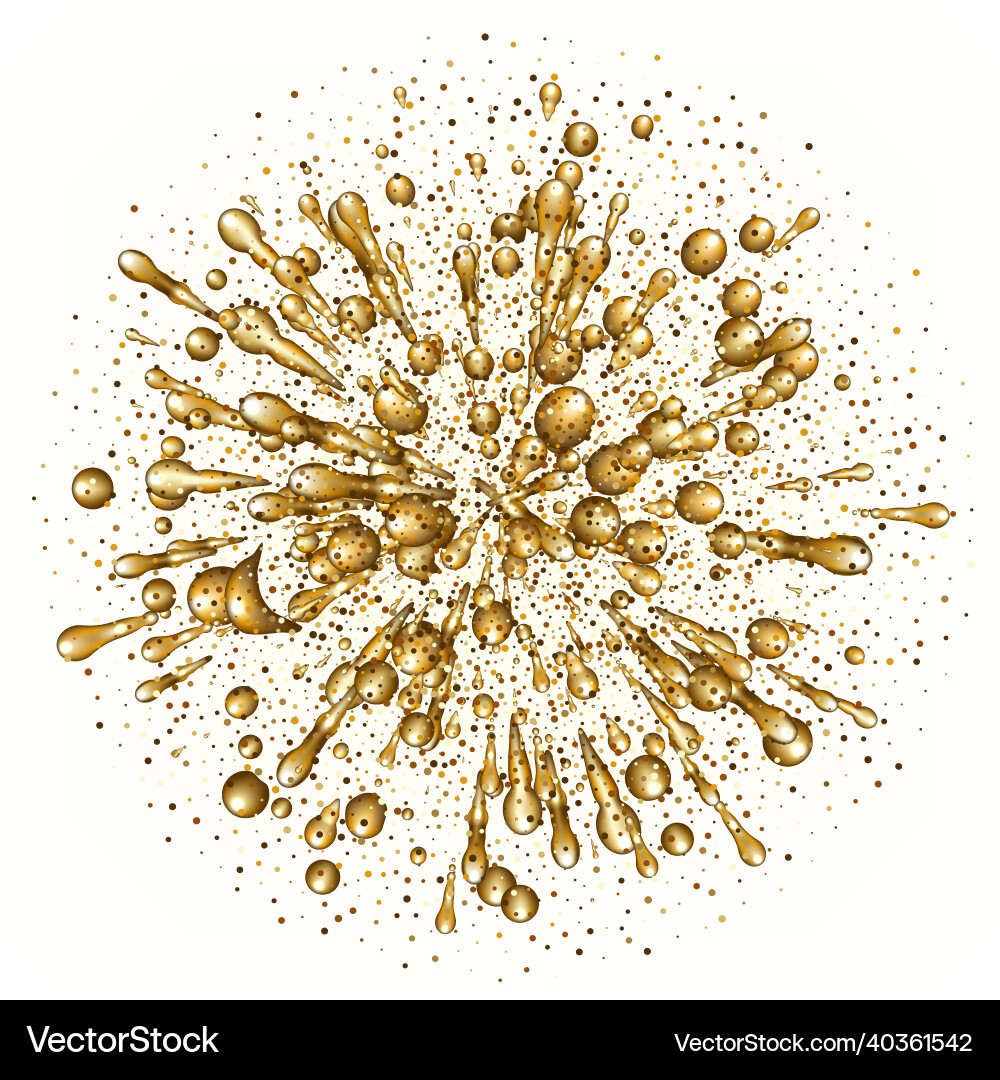 Gold glitter powder explosion golden dust Vector Image