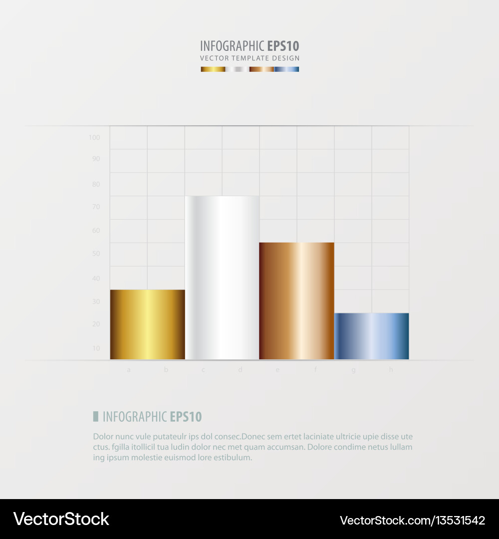 Graph and infographic design gold bronze Vector Image