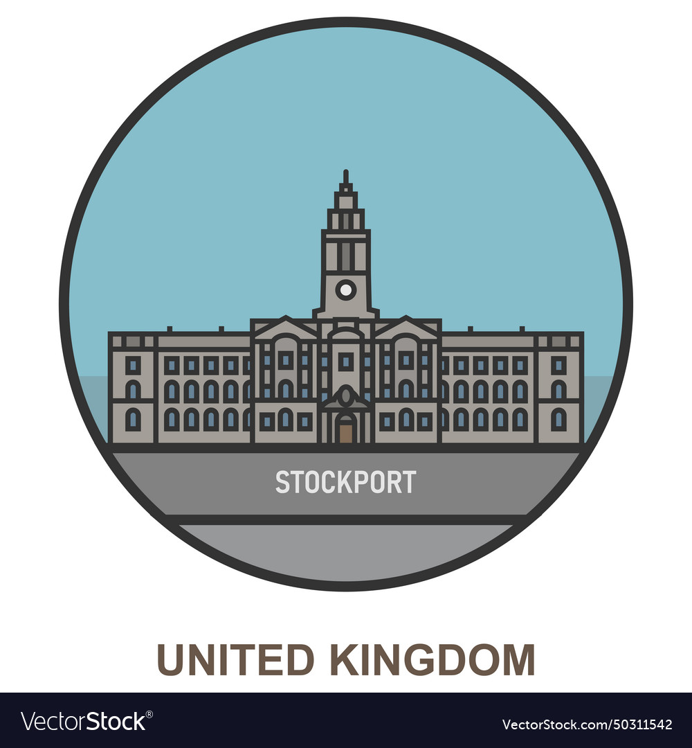 Stockport cities and towns in united kingdom Vector Image