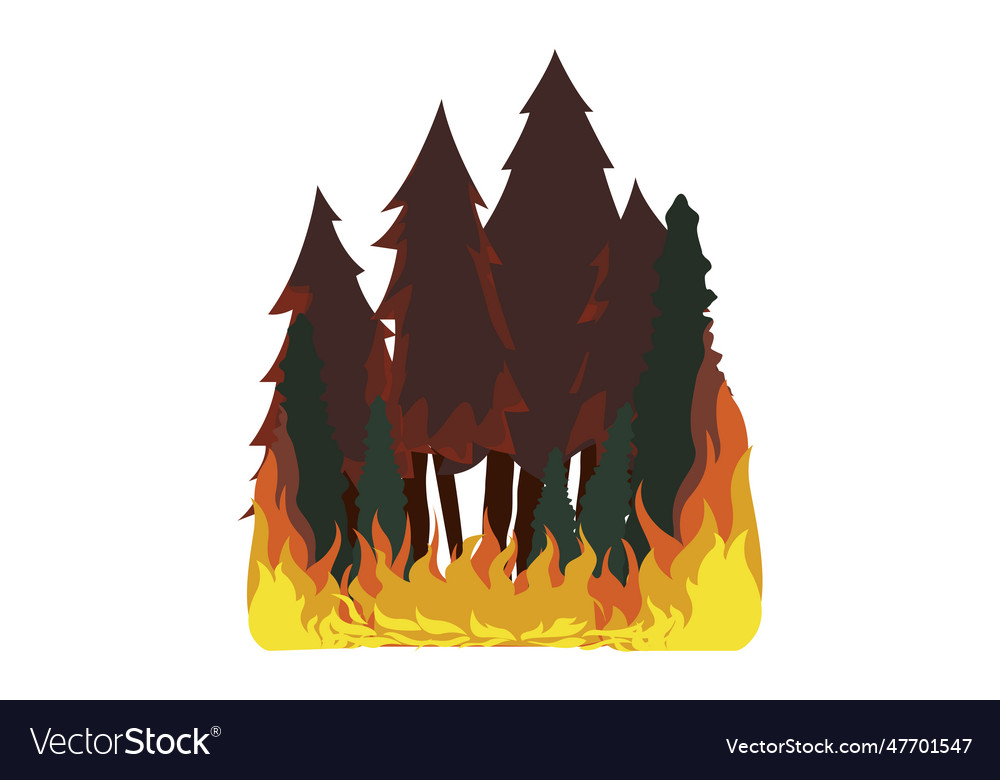 A forest fire Royalty Free Vector Image - VectorStock