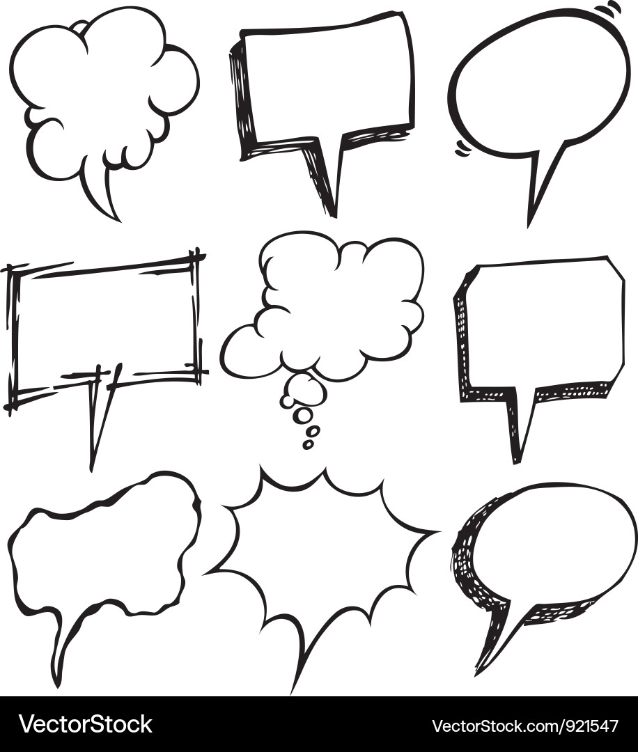 Bubble speech doodle Royalty Free Vector Image