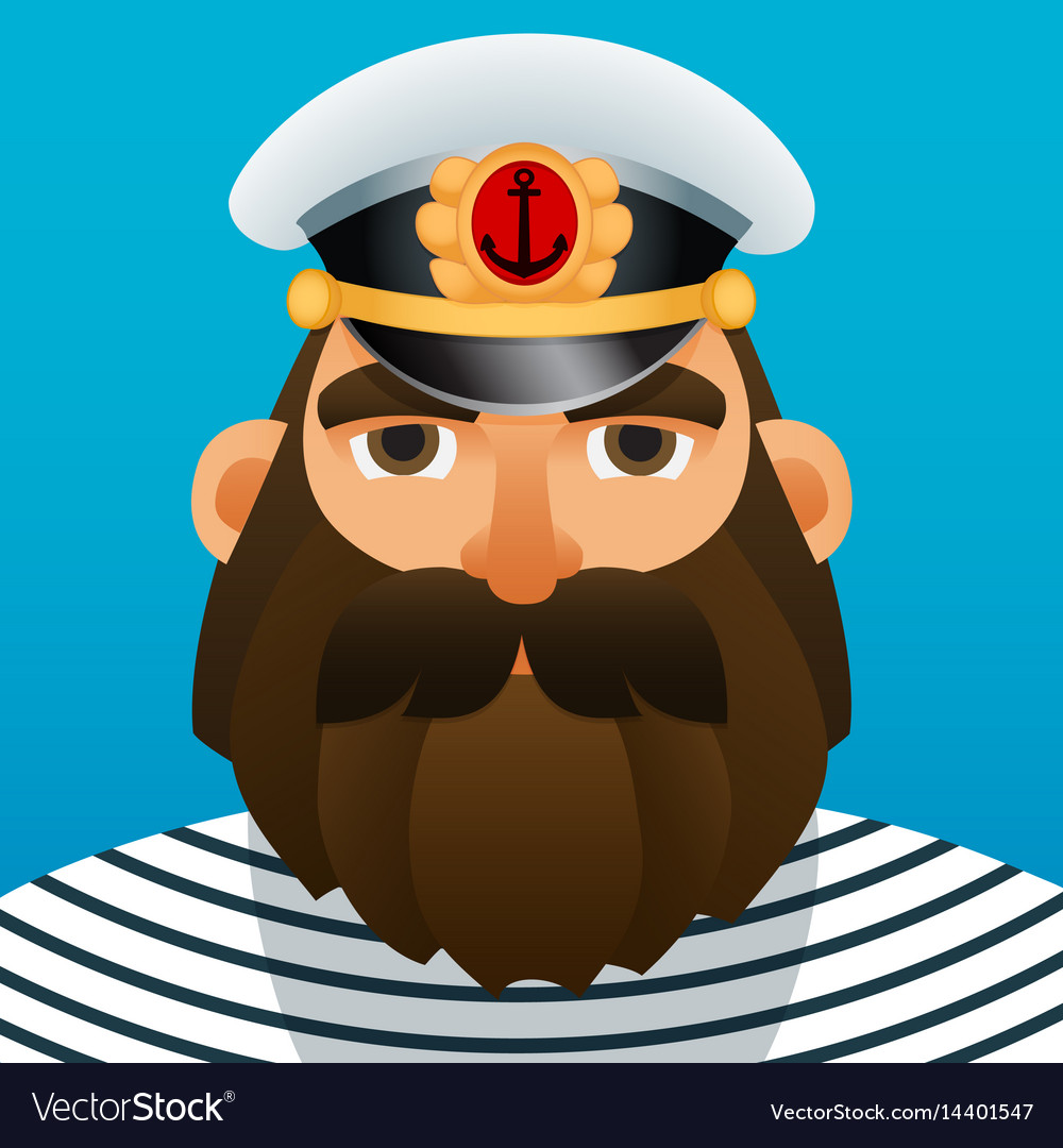Portrait of captain cartoon image Royalty Free Vector Image